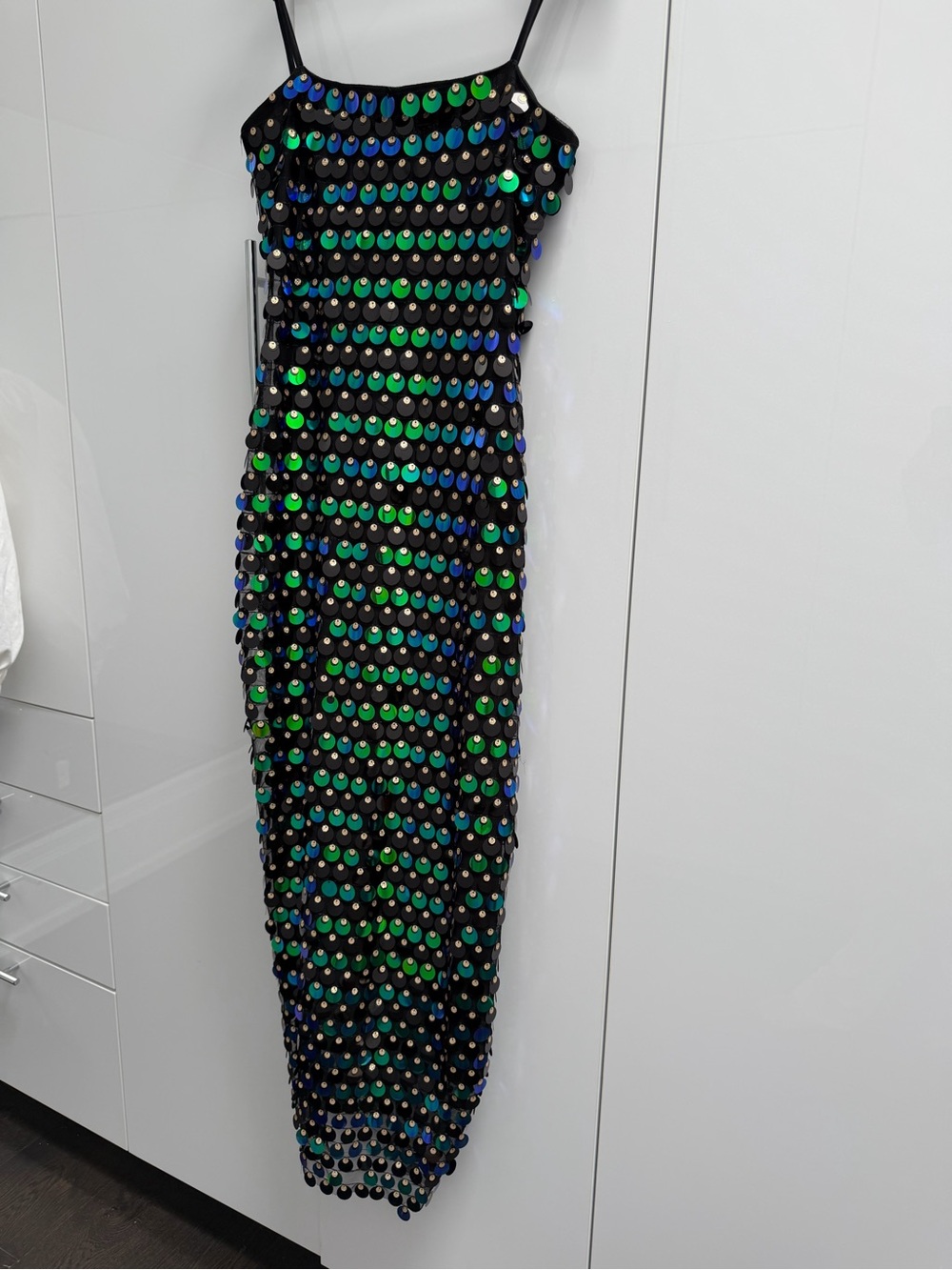 Sequin Maxi Dress in Green & Blue - Picture 2 of 4